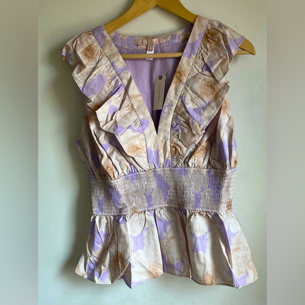 ANTHROPOLOGIE Hutch V Neck Ruffled Smocked Tank - Picture 4 of 7